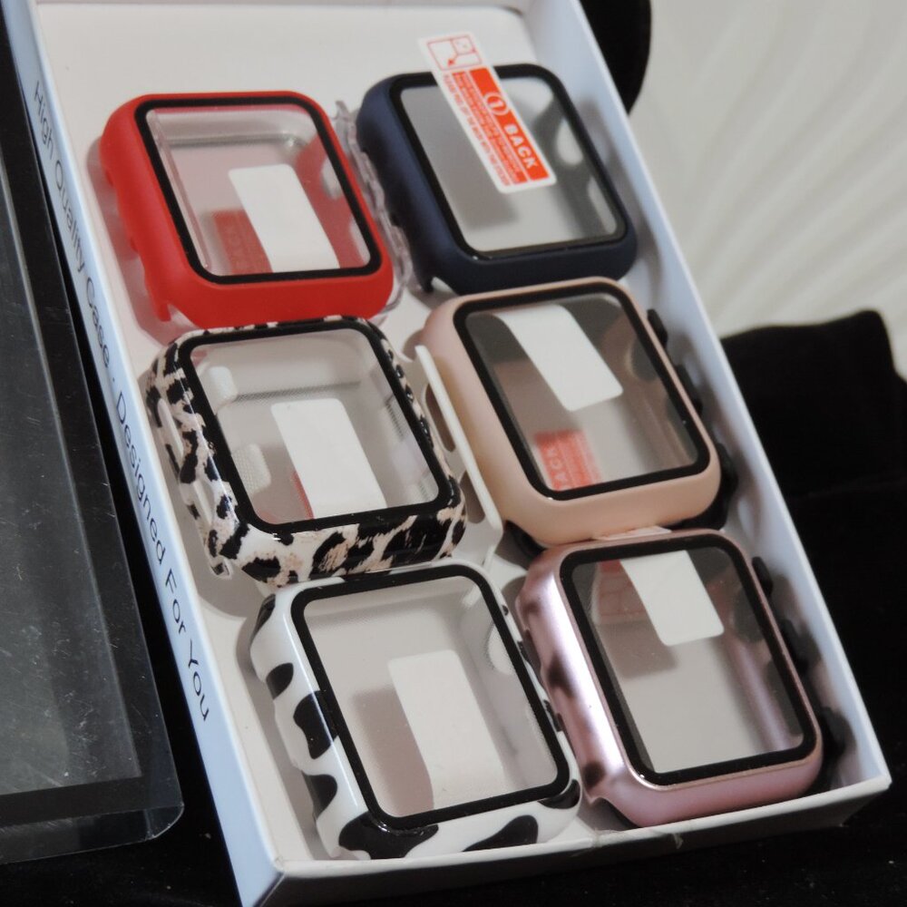Ten (10) 38mm Smartwatch Bumper + Screen Guards Wardrobe Colors + Prints